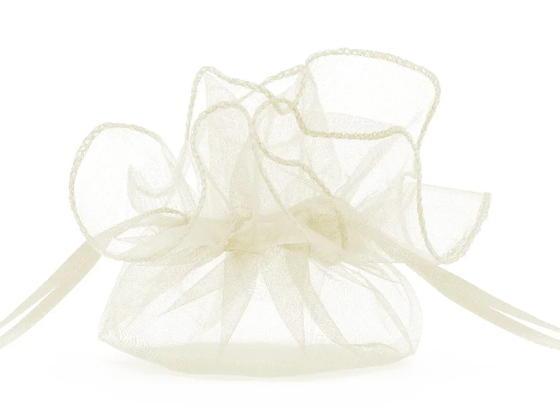 10 Cream Organza Bags Large 25cm