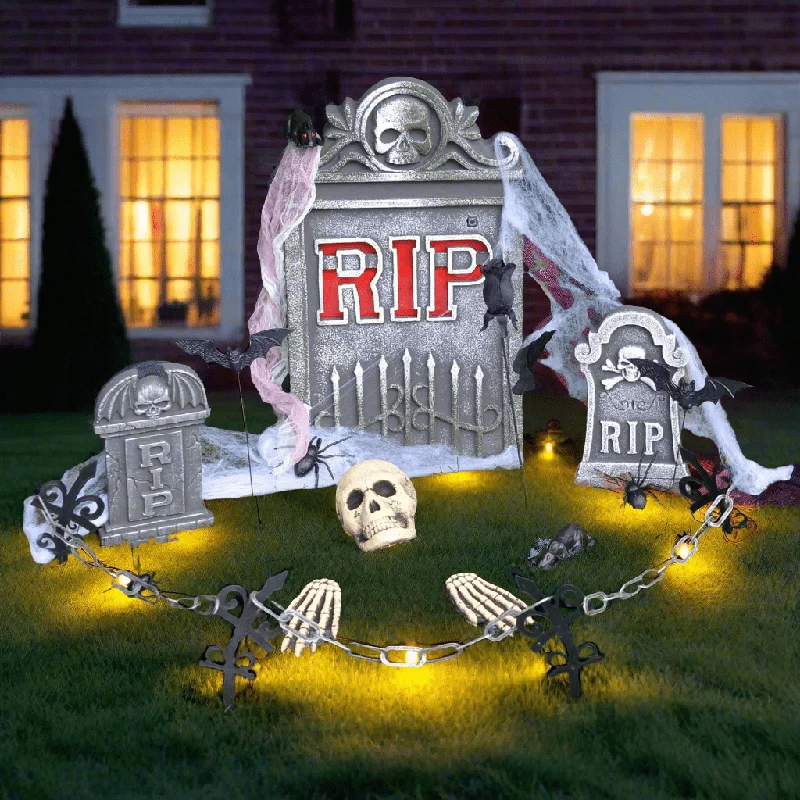 23pc Tombstone Set Halloween Party Graveyard Decorations