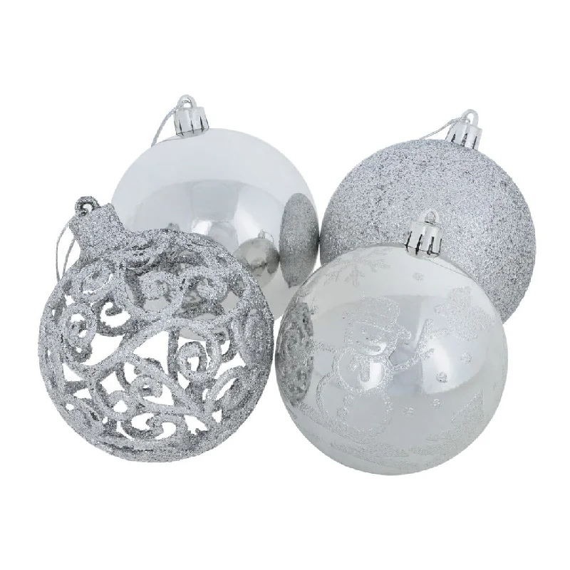 24pk Mixed Metallic Christmas Tree Baubles Bumper Set 8cm