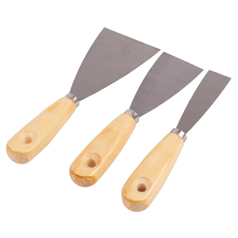 3pc Brown Carbon Steel Scraper Set - 3 Sizes - By Blackspur