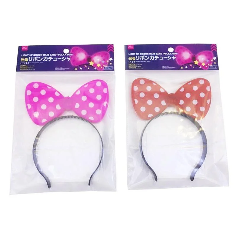 Light Up Ribbon Hair Band -Polka Dot-