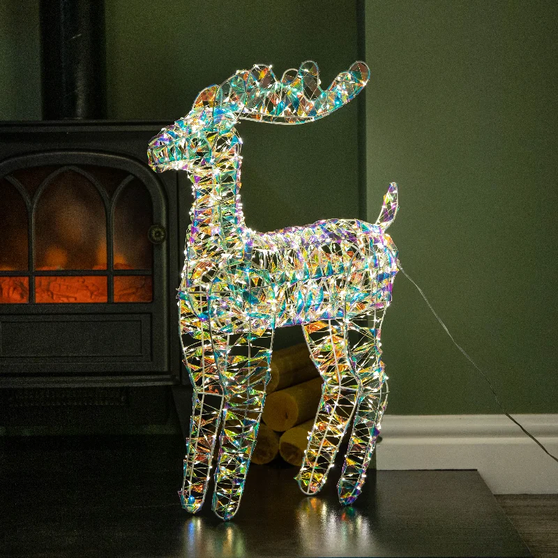 60cm Light up Iridescent Shimmer Christmas Reindeer with 720 Warm White LEDs