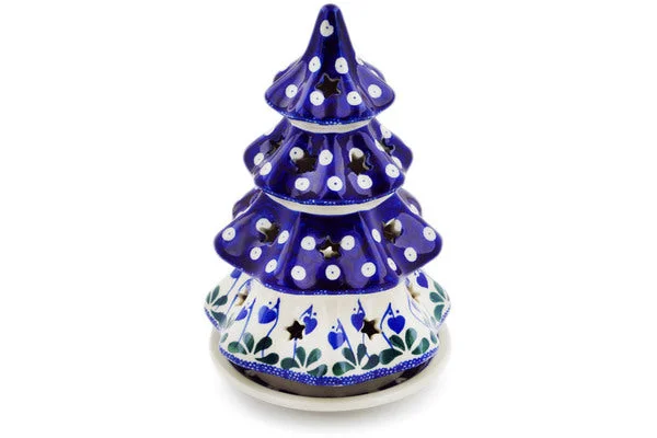 8" Christmas Tree Candle Holder - Bleeding Heart Peacock