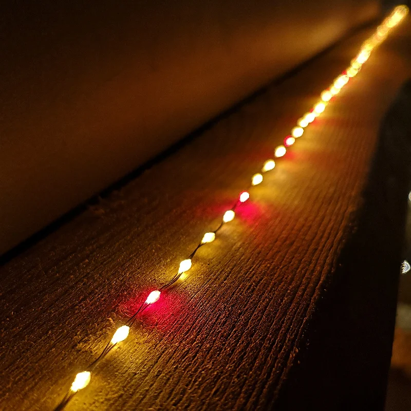 9.6m Compact MicroBrights Christmas Lights with 600 LEDs in Red & Vintage Gold