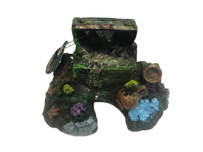 Aqua World Treasure Chest On Rocks