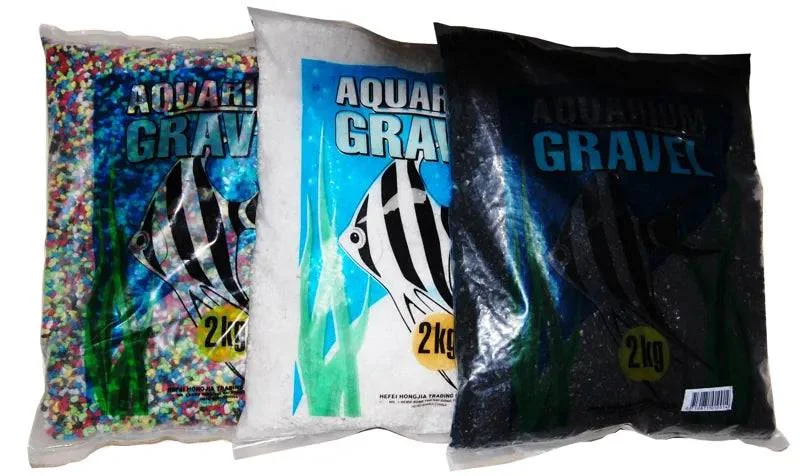 Aquarium Substrate Coloured Gravel 1-2mm 2kg Black White Or Multi