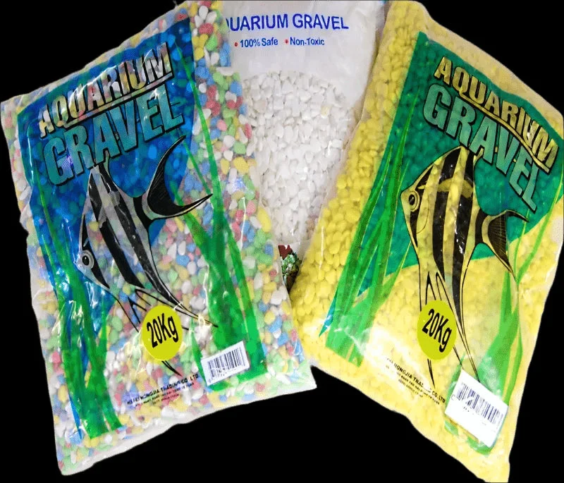 Aquarium Substrate Coloured Gravel 4-6mm 20kg White Yellow or Multi