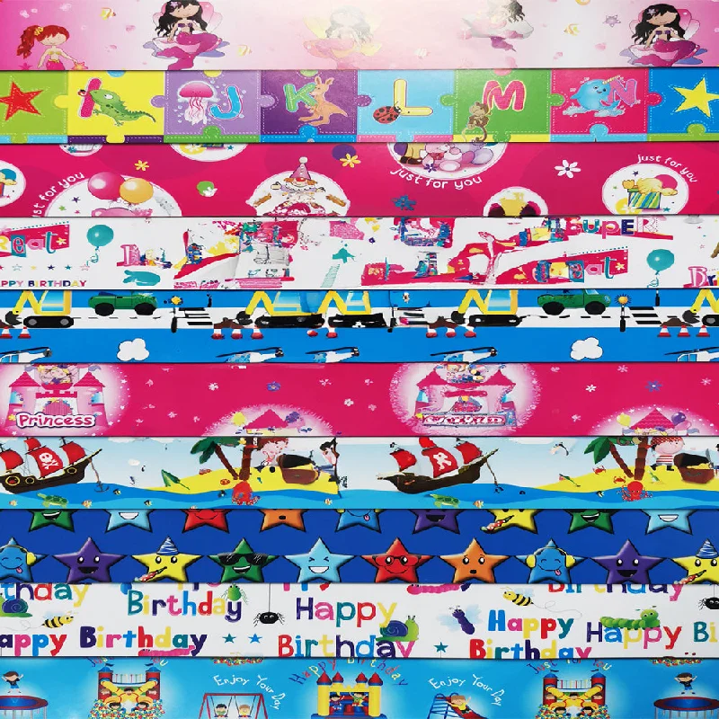 Children's Birthday Wrapping Paper Assorted Sheets - Per Sheet - 69cm