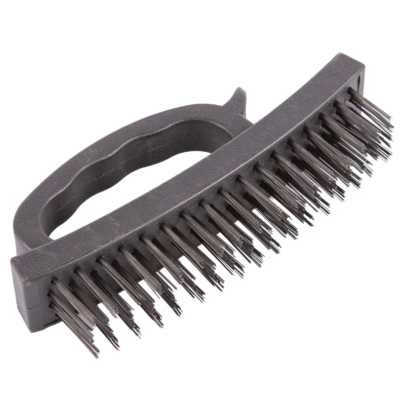 Black 16.5cm Grip Handle Wire Brush - By Blackspur