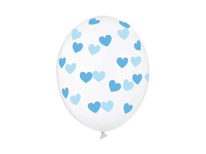 Blue Hearts Balloon 30cm Pack of 6