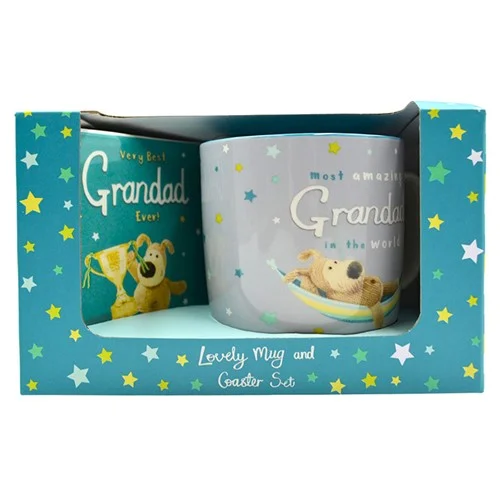 Boofle Amazing Grandad Mug & Coaster Gift Set Galactic Surprise! Gift Idea