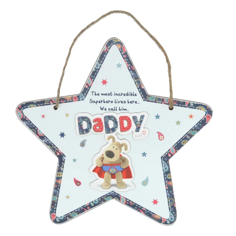 Boofle Superhero Daddy Hanging Wooden Plaque