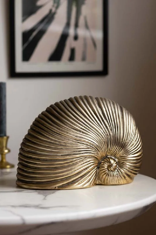 Brushed Gold Faux Sea Shell Ornament