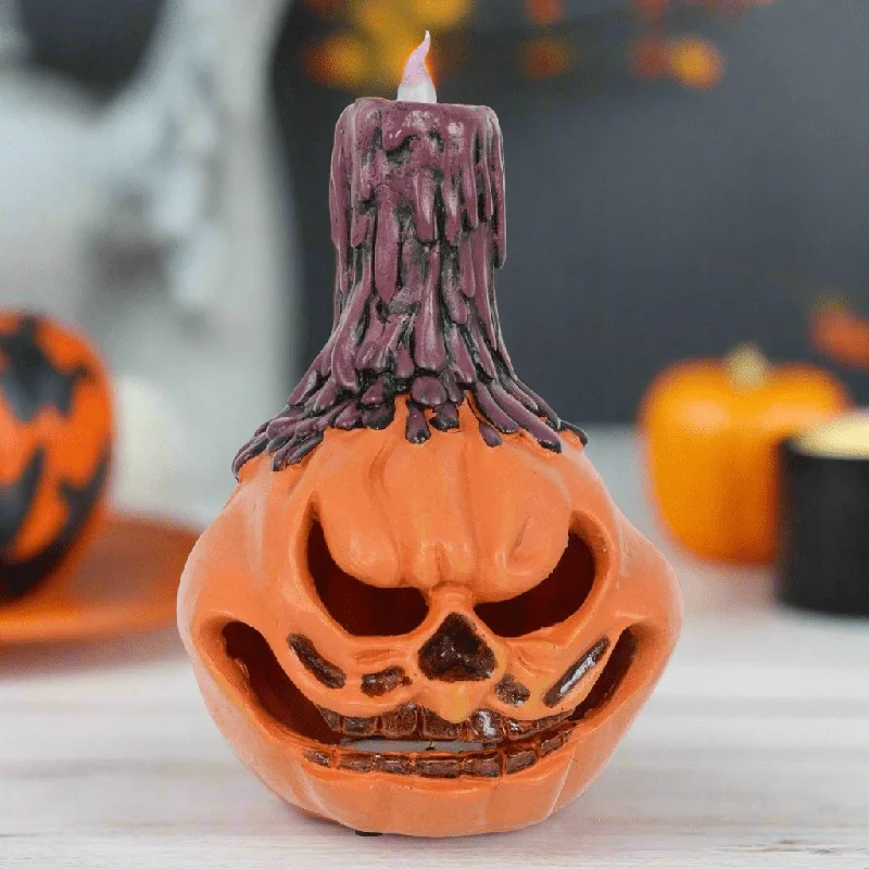 Cackle & Co Light Up Pumpkin Candle Halloween Decoration