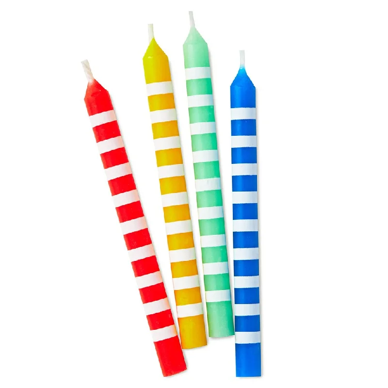 Hallmark : Colorful Striped Birthday Candles, Set of 16