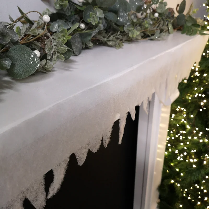 Craft Christmas Fake White Snow Icicle Material 4 x 45cm Drape Material