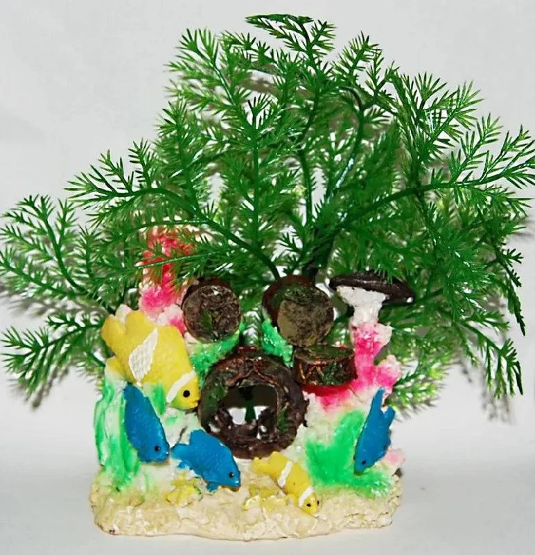 Drum Kit on Rock Aquarium Ornament