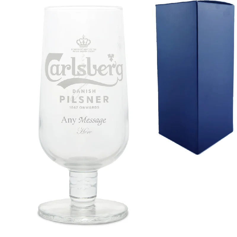 Engraved Carlsberg Chalice Pint Glass