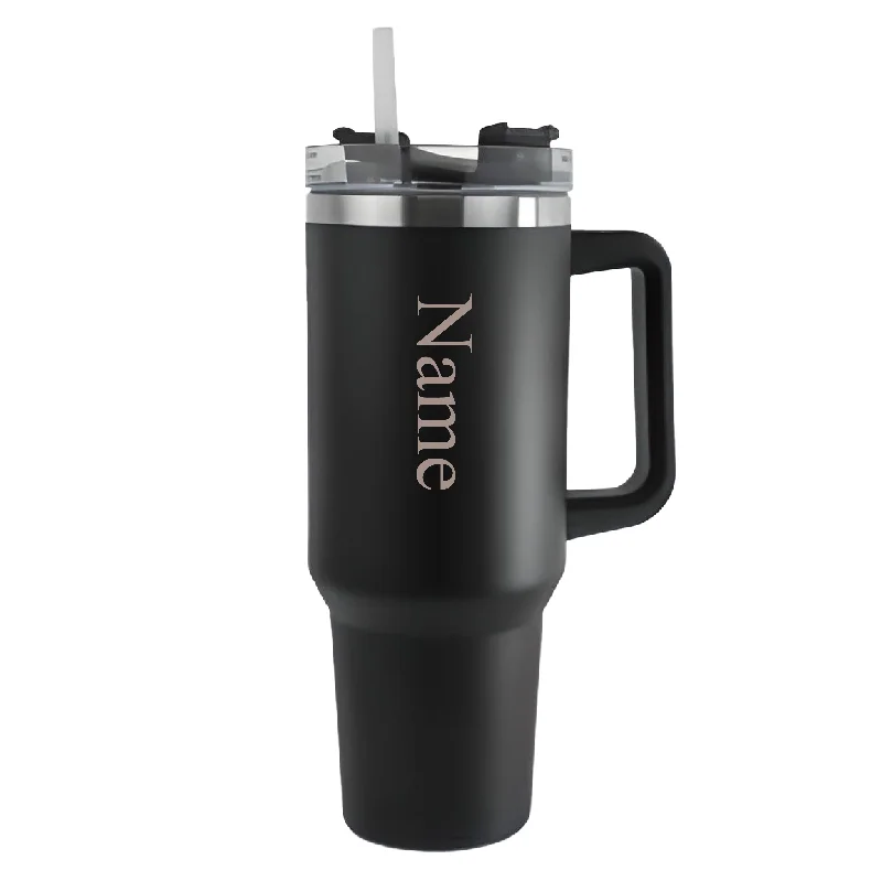 Engraved Extra Large Black Travel Cup 40oz/1135ml, Any Name