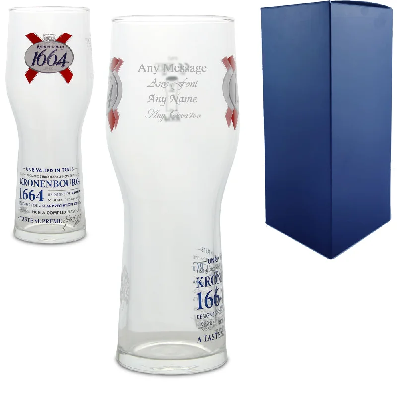 Engraved Kronenbourg Pint Glass