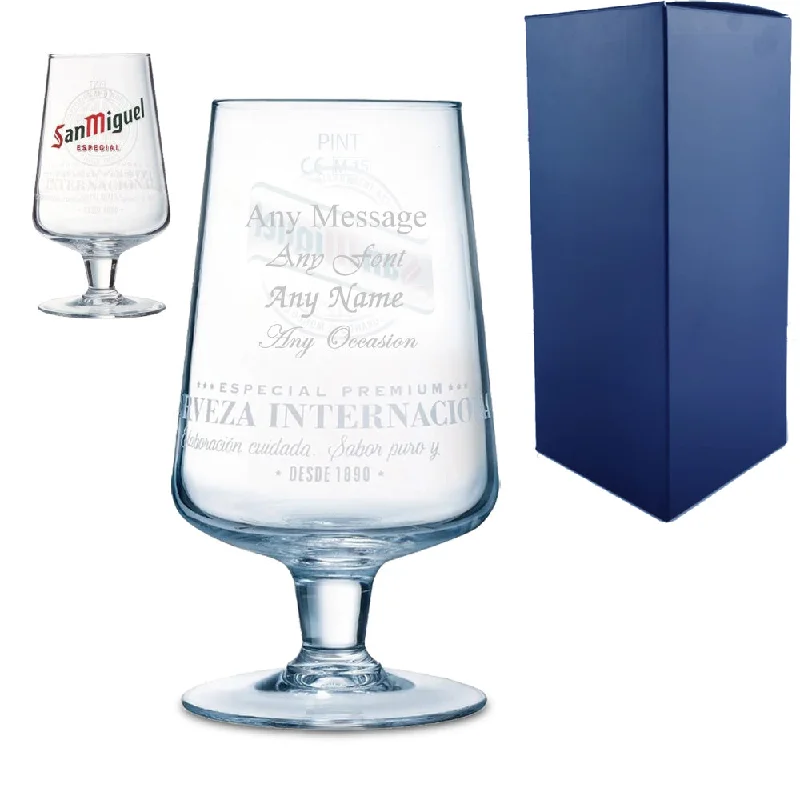 Engraved San Miguel Pint Glass 20oz