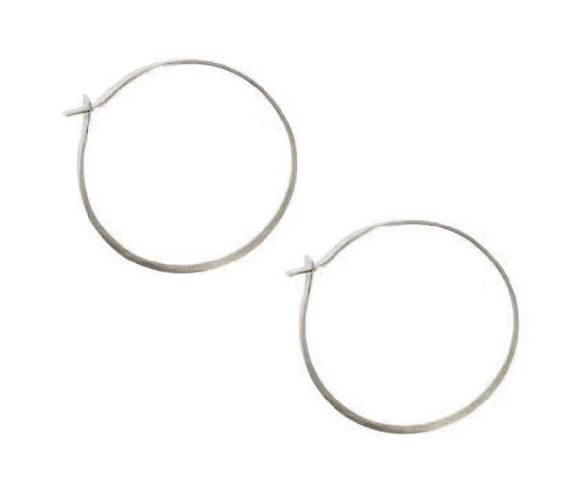 Extra Large Forged Round Hoops Silver