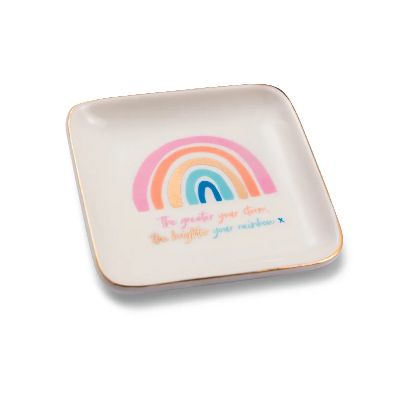 Greater A Storm Brighter The Rainbow Ceramic Trinket Tray