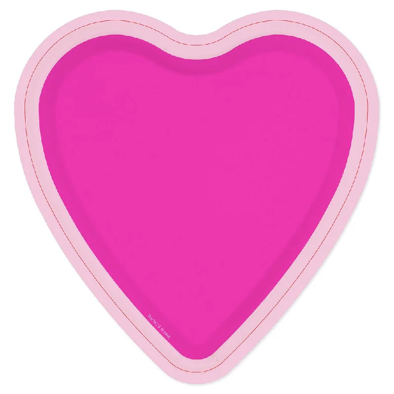 Hallmark : Bright Pink Heart-Shaped Dessert Plates, Set of 8