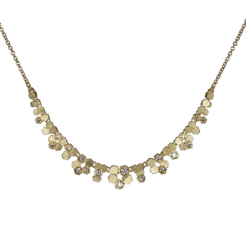 HEX Link Chaos Necklace Yellow Gold with Diamonds