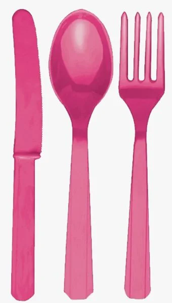 Hot Pink Reusable Cutlery - Pack of 18