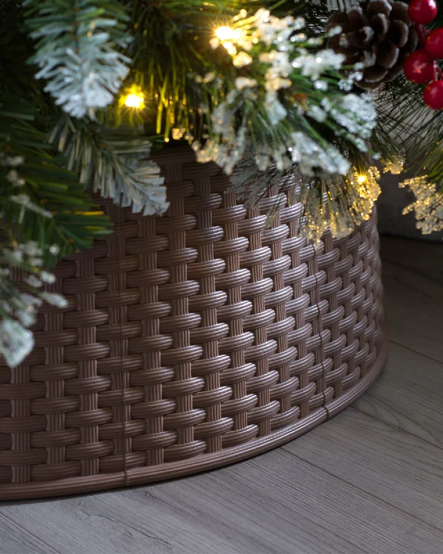 Rattan Effect Tree Collar, Brown, 65 cm