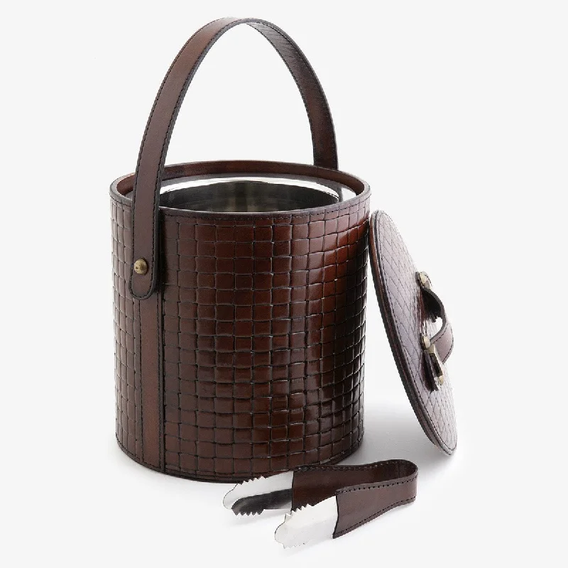 Leather Woven Ice Bucket