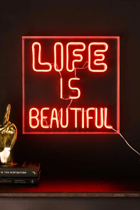 Life Is Beautiful LED Neon Acrylic Light Box