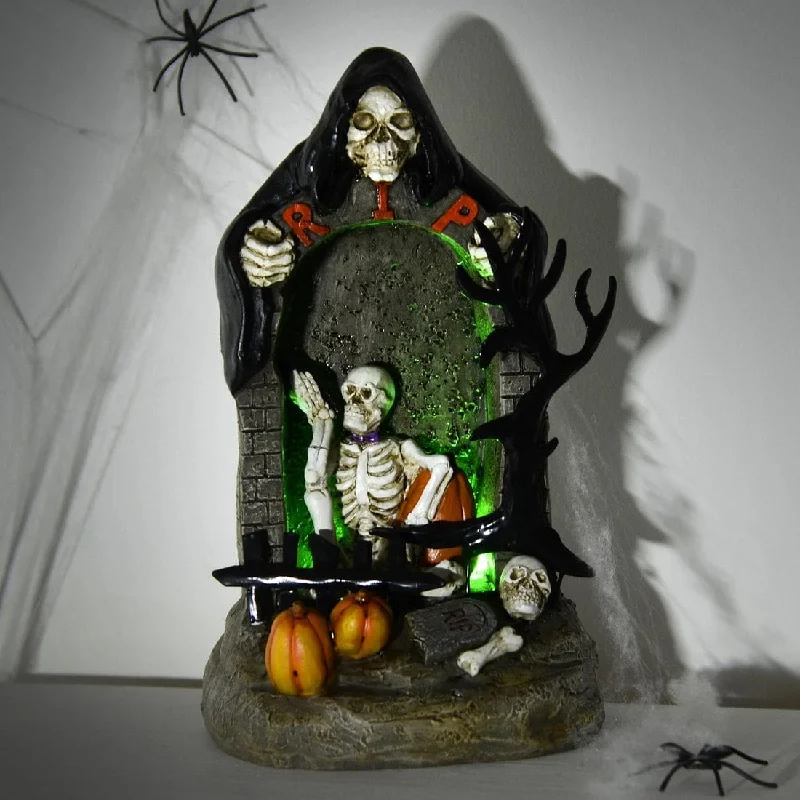 Light Up Halloween Decoration RIP Grim Reaper Skeleton