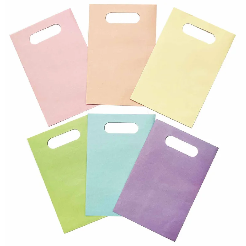 Pastel Colour Paper Party Bags - Pack of 6