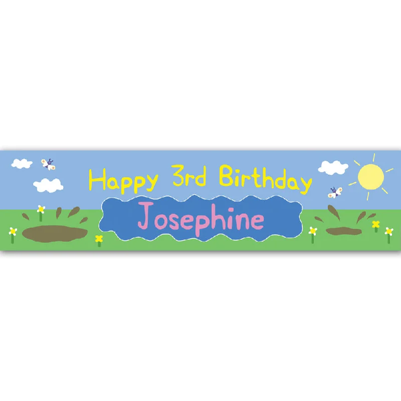 Muddy Pig Personalised Banner Decoration - 1.2m