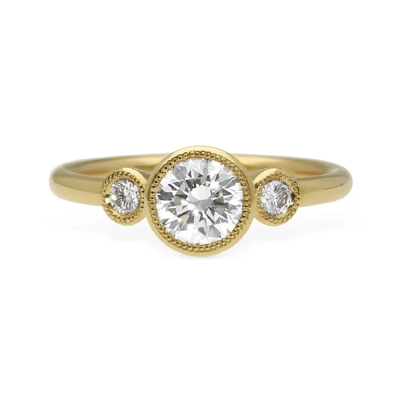 NINA Milgrain Diamond Engagement Ring