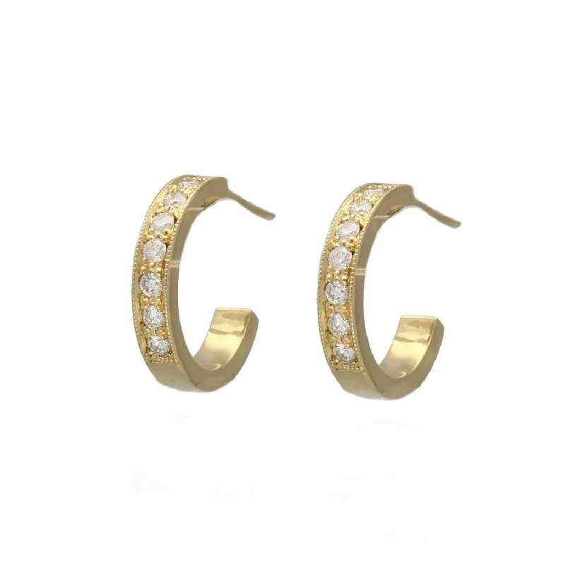 LILLY Yellow Gold Diamond Hoop Earrings