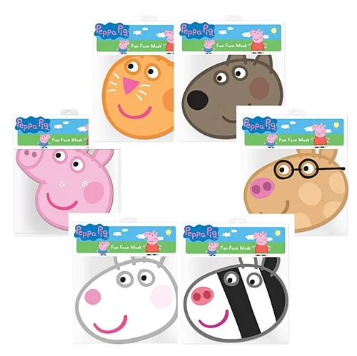 Peppa Pig Party Card Masks - Pack of 6