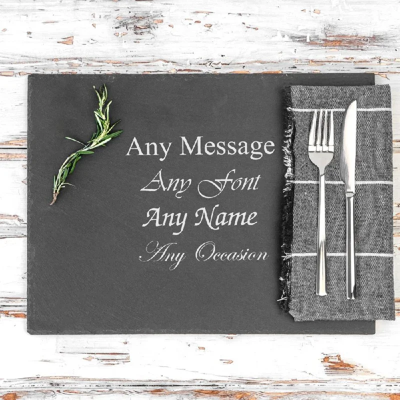 Personalised Engraved Rectangular Natural Slate Serving Platter