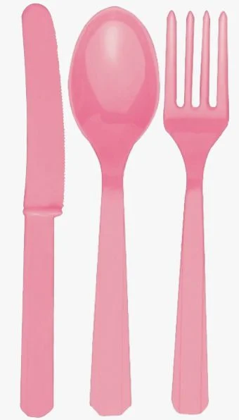 Light Pink Reusable Cutlery - Pack of 18