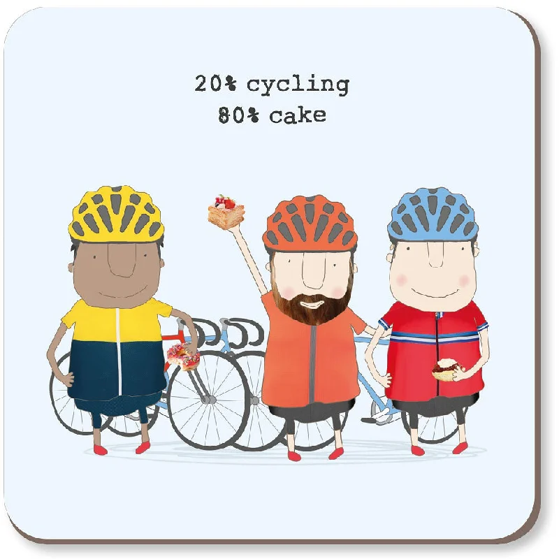 Rosie Made A Thing 20% Cycling 80% Cake Male Coaster