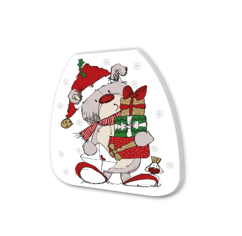 Scribble Bear Festive Shaped Christmas Notepad