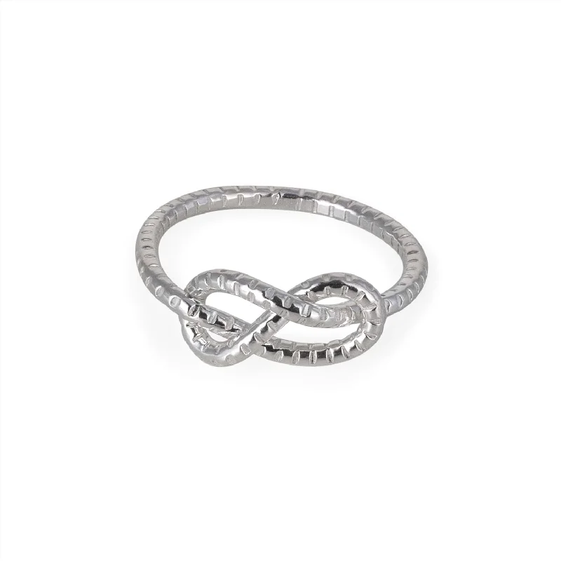 Serpentine Infinity Knot Ring Silver