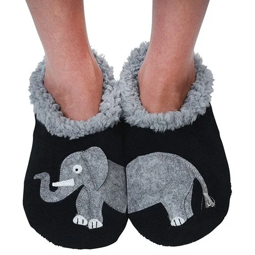 Snoozies! Black & Grey Elephant Ladies Medium