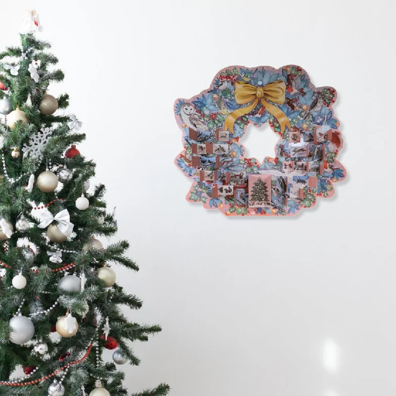 Traditional Large Advent Calendar Christmas Wreath Shaped Advent Calendar Gift