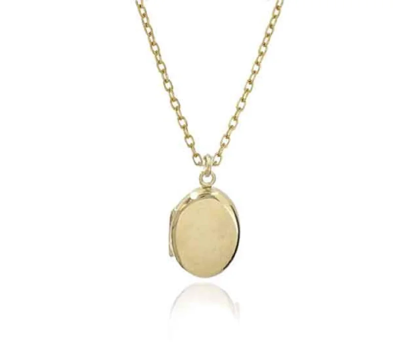 Small Oval Gold Locket Necklace