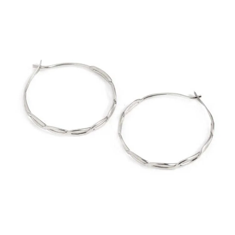 Twisted Round Hoops Silver