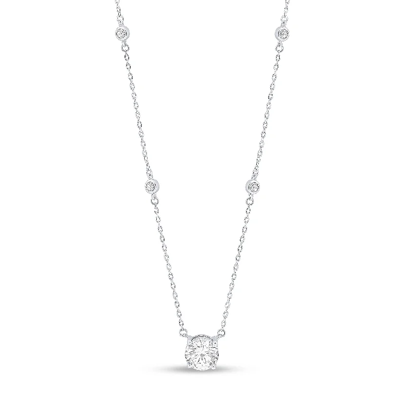 Vesper Bezel Pendant (Rhodium)